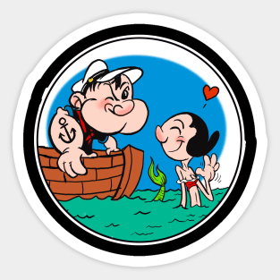 Popeye and Olive Mermaid Sticker